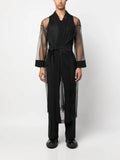 Alchemy belted sheer mesh jacket