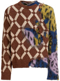 Marni distressed-effect colour-block jumper