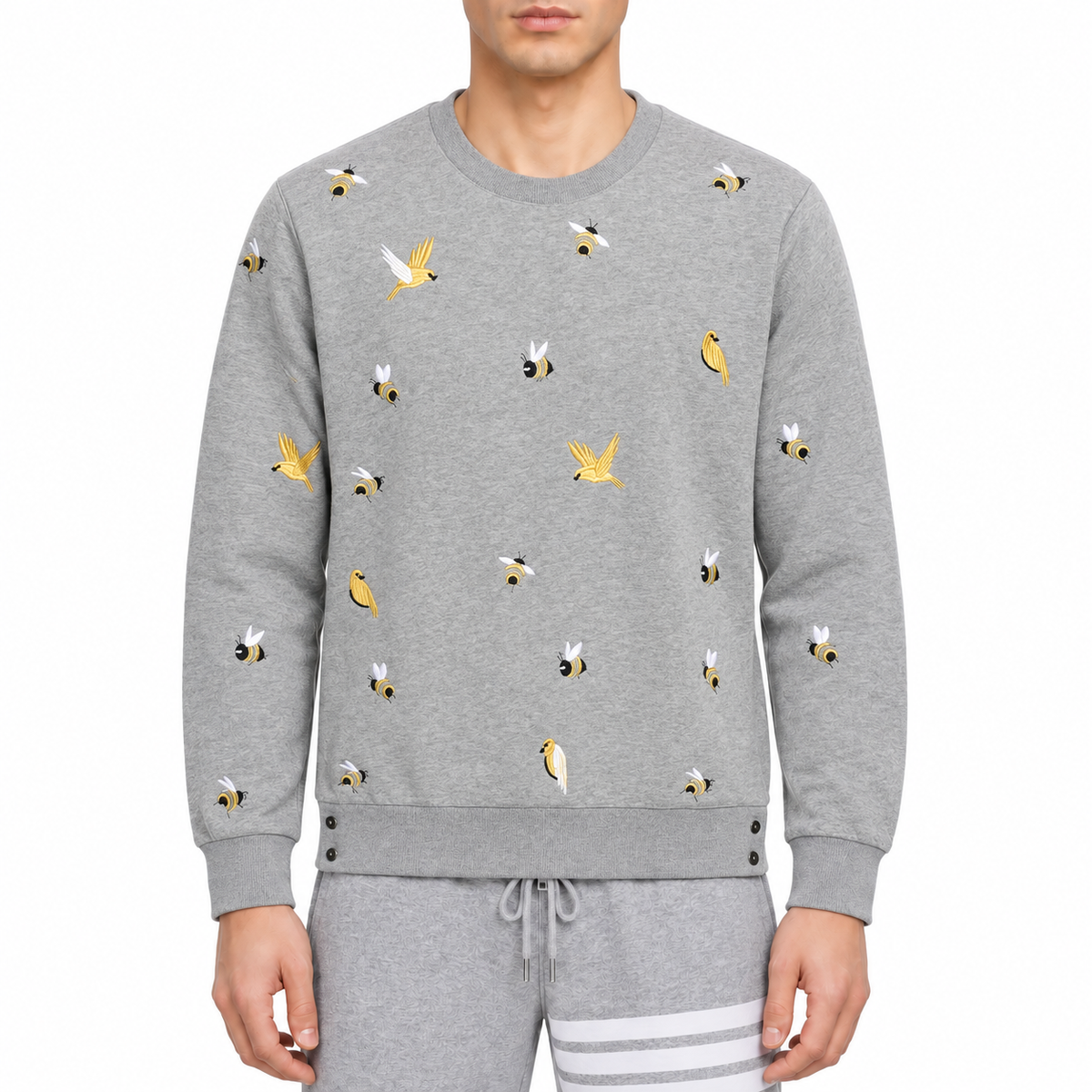 Premium 100% Cotton Embroidered Zip - Up Hoodie - Full - Zip Hooded Sweatshirt | Thom Browne