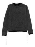 sacai double-layered frayed-edge sweater