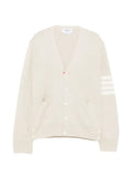 Thom Browne cotton crepe 4-Bar V-neck cardigan