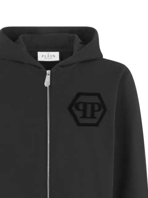 Philipp Plein logo-patch zip hoodie