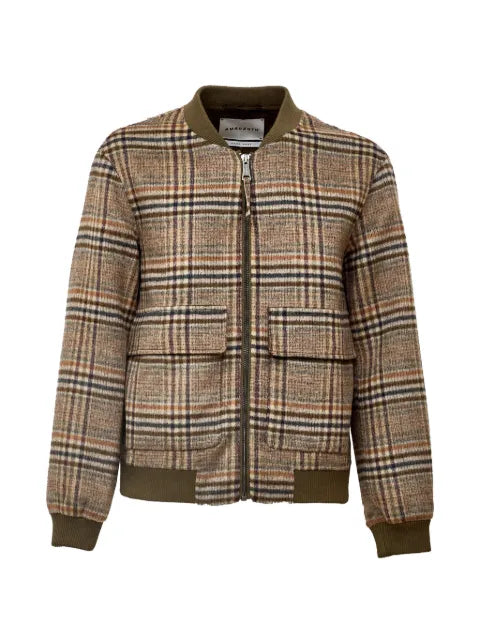 AMARANTO  prince of wales check bomber jacket