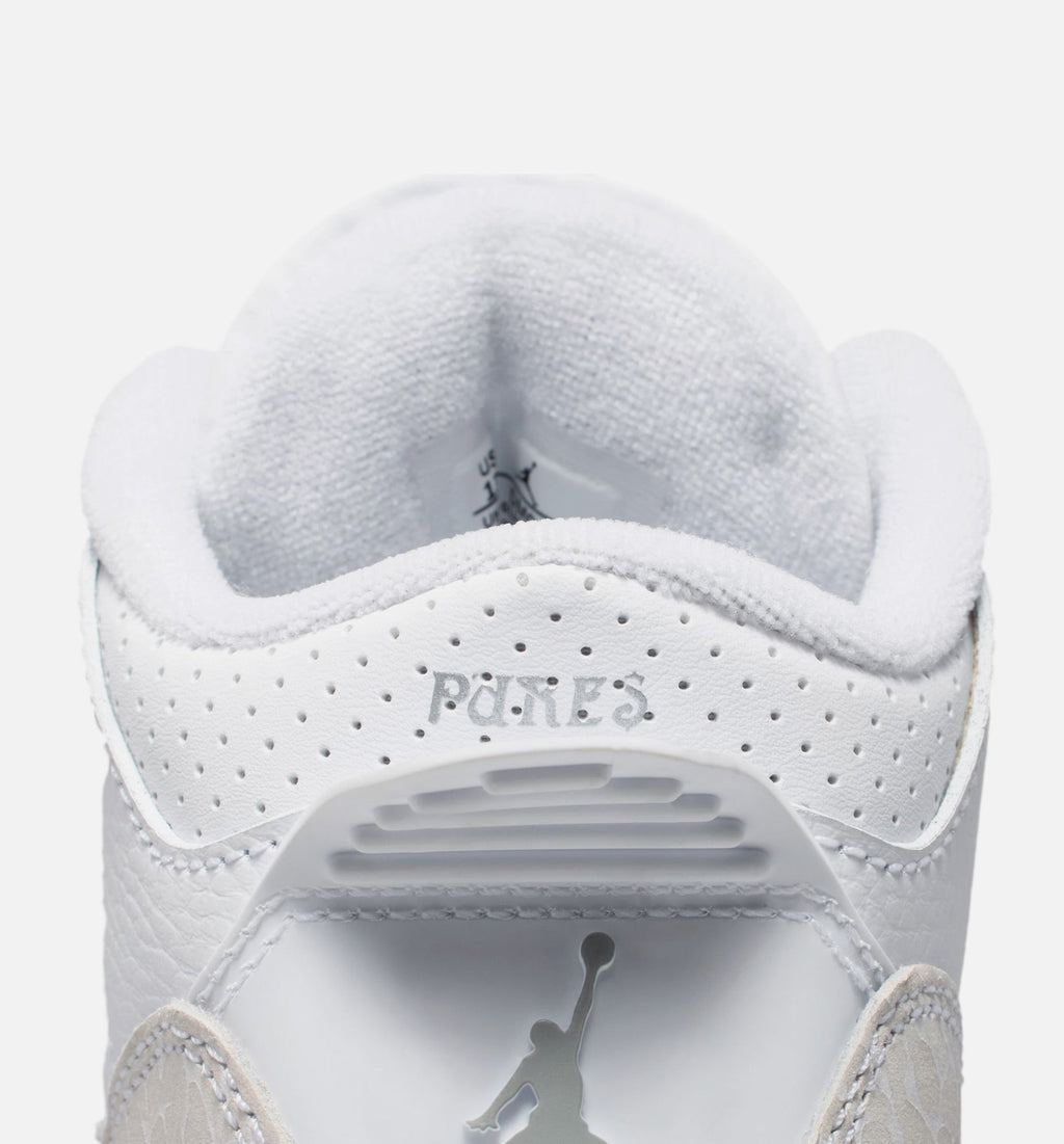 Air Jordan 3 Retro White / Metallic Silver Preschool Lifestyle Shoes (PS)