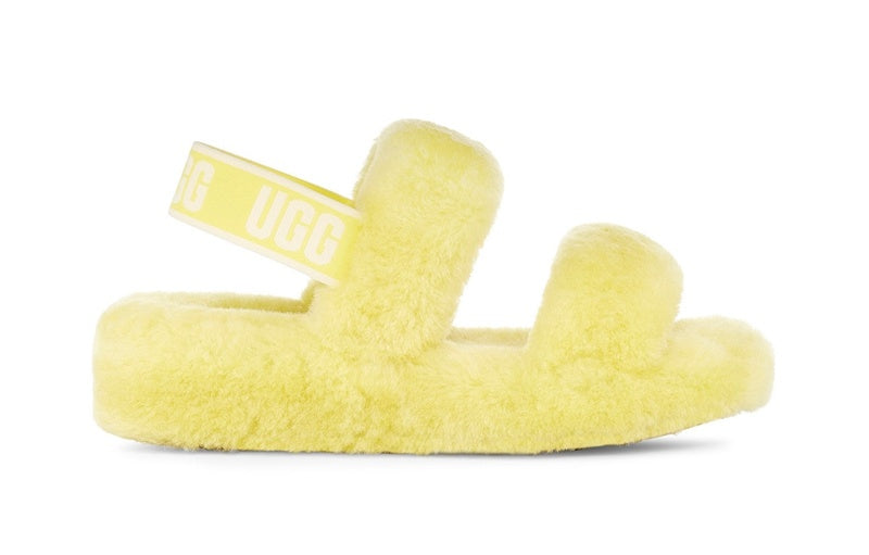 Fluffy Strap Sandals — Yellow | New Arrival | In Stock