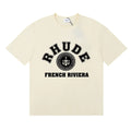 Rhude French Riviera Anchor Vintage Logo Cream Oversized T‑Shirt