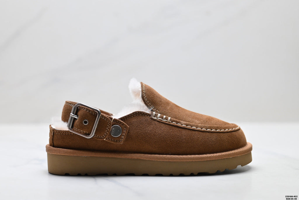 UGG Golden Family Shearling Buckle Clogs