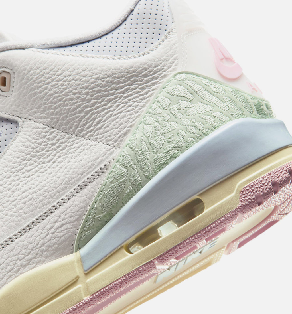 Air Jordan 3 Retro 'Sail and Jade Aura' - Men's Lifestyle Sneaker (Sail/Jade Aura/Aura/Iced Carmine)