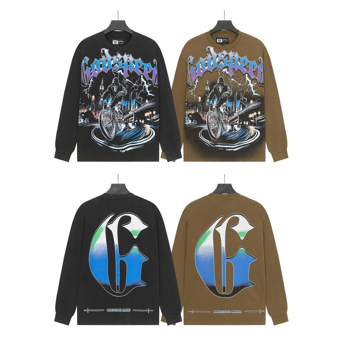 Godspeed Biker City Graphic Long-Sleeve T-Shirt