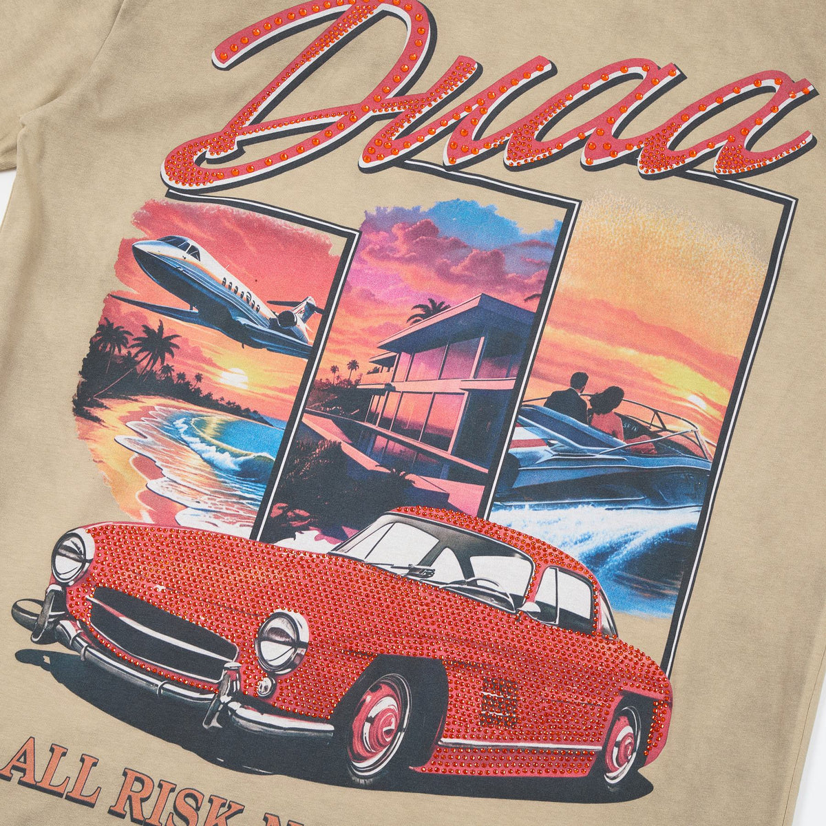 Rough Play All Risk Car Graphic Short-Sleeve T-Shirt