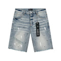Purple Brand Light Blue Distressed Denim Shorts