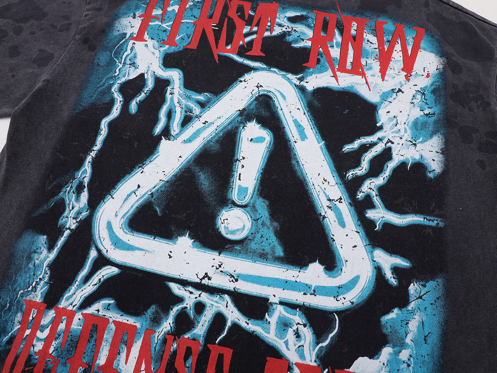 FIRST ROW Warning Not So Quiet Wolf Cropped T-Shirt