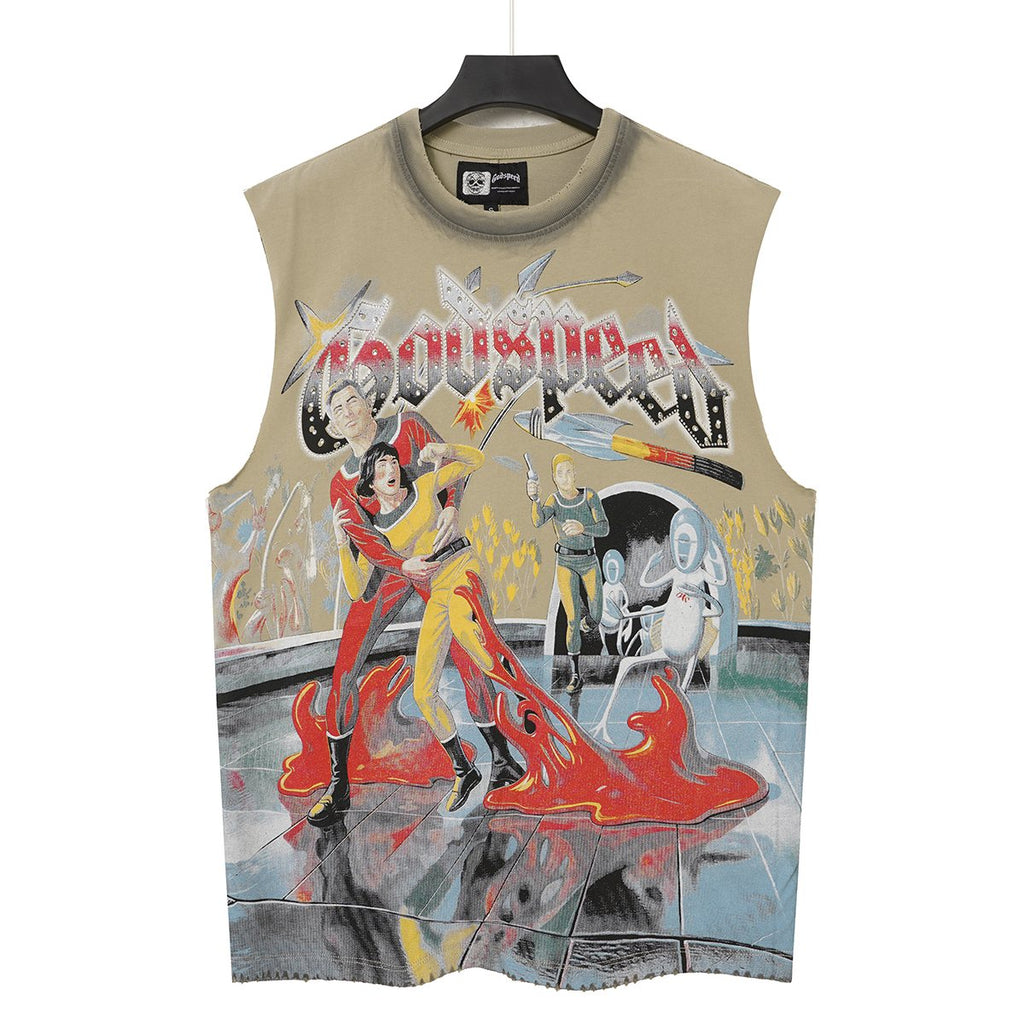 Godspeed Rhinestone Washed Sleeveless T-Shirt