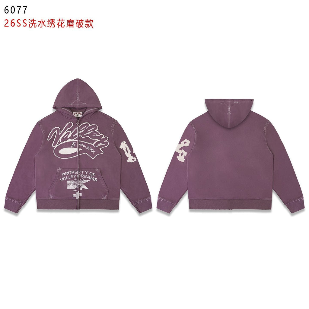 Valley Dreams Washed Full-Zip Graphic Hoodie