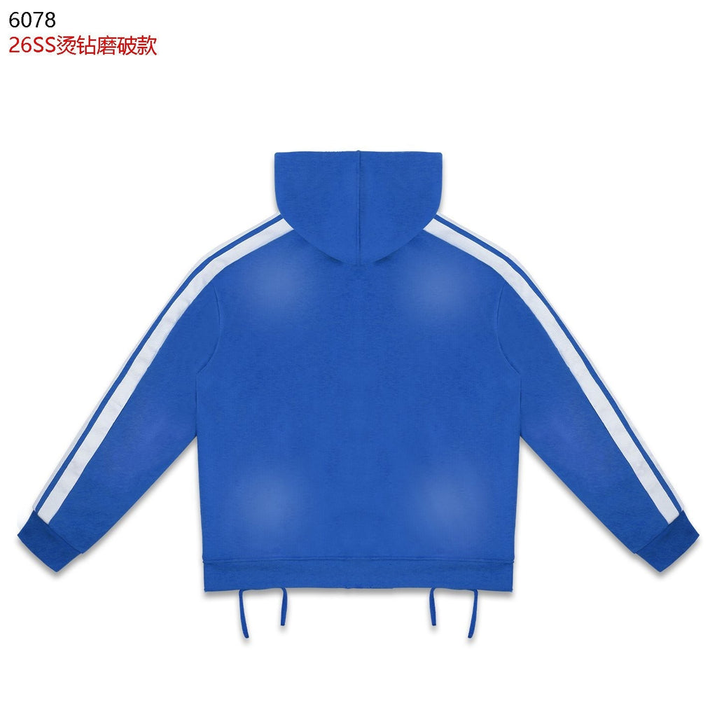 Rough Play Studded Stripe Full-Zip Hoodie