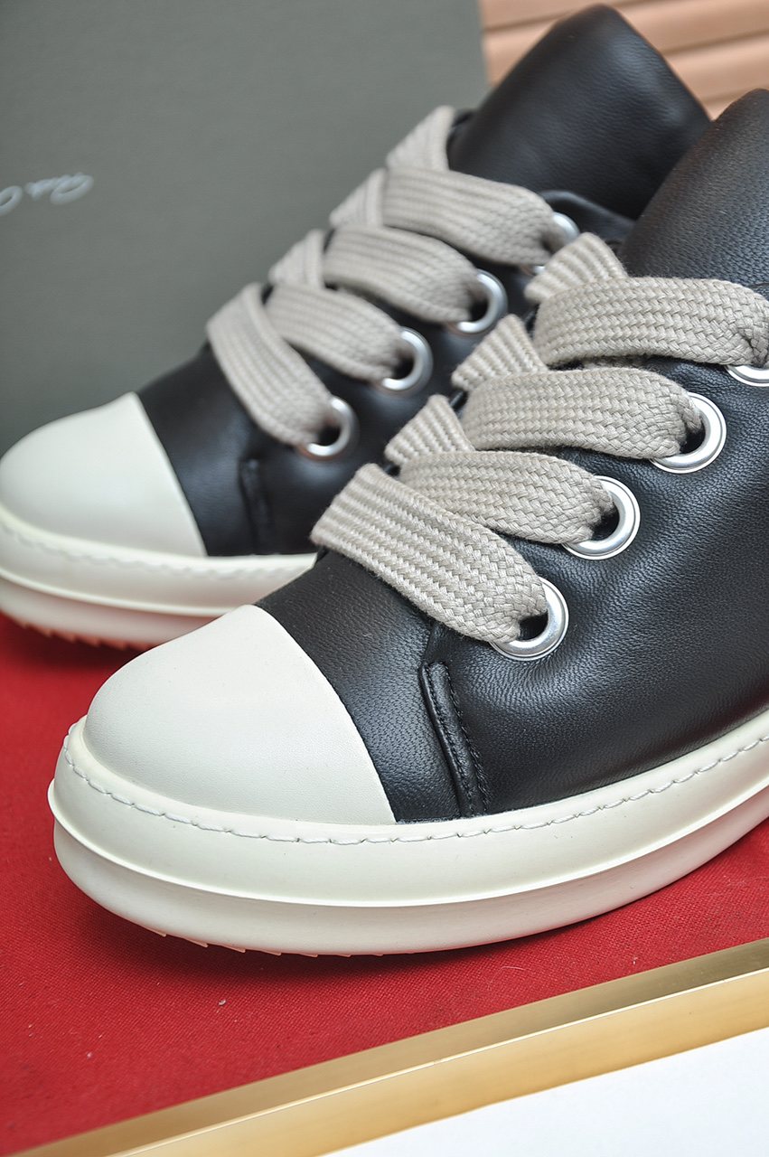 Rick Owens Black Platform Low-Top Sneakers