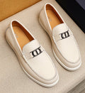 Dior Cream White Metal-Detail Loafers
