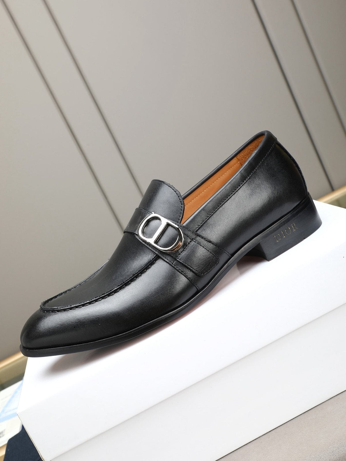 Dior Black Buckle Loafers