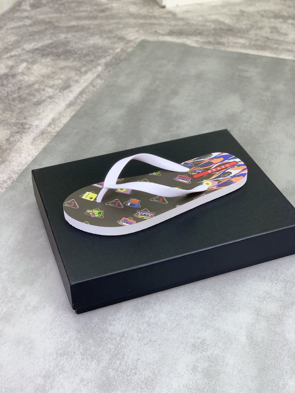 Prada Multicolor Print Flip-Flops