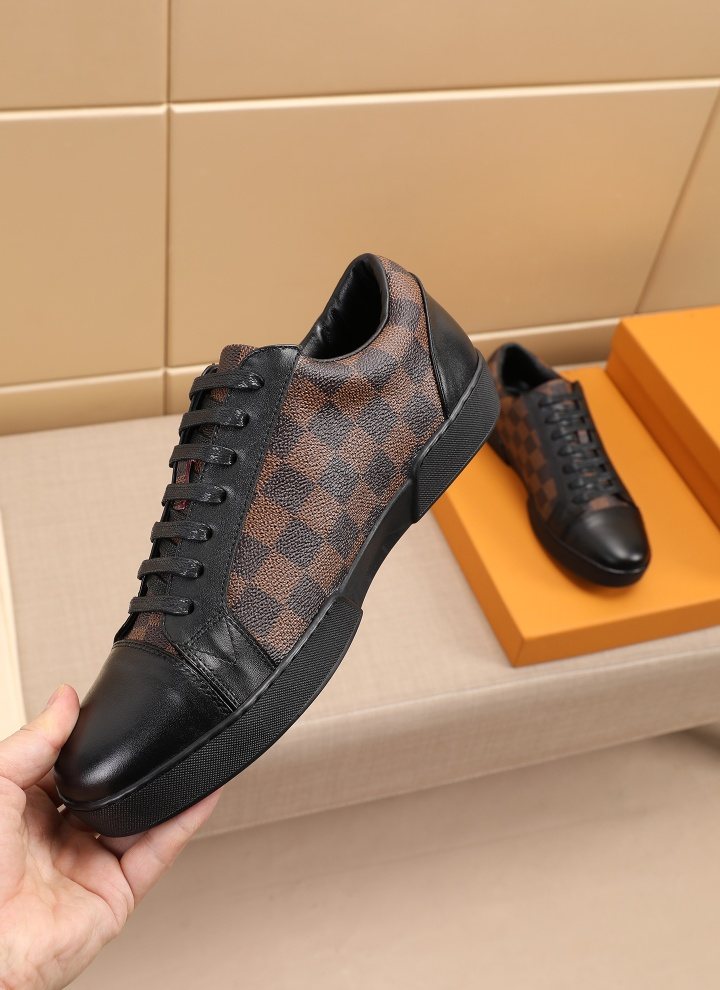Louis Vuitton Checkered Leather Low-Top Sneakers