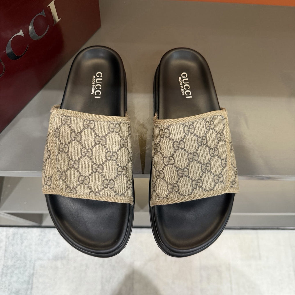 Gucci Monogram Slide Sandals