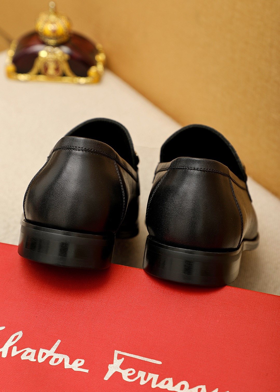Ferragamo Silver-Tone Ornament Loafers
