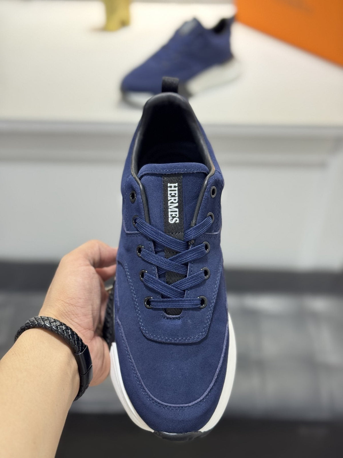 Hermès Men's Paneled Lace-Up Sneakers
