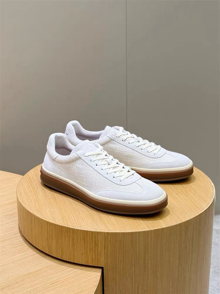 Loro Piana Men's Low-Top Lace-Up Sneakers - Gum Sole