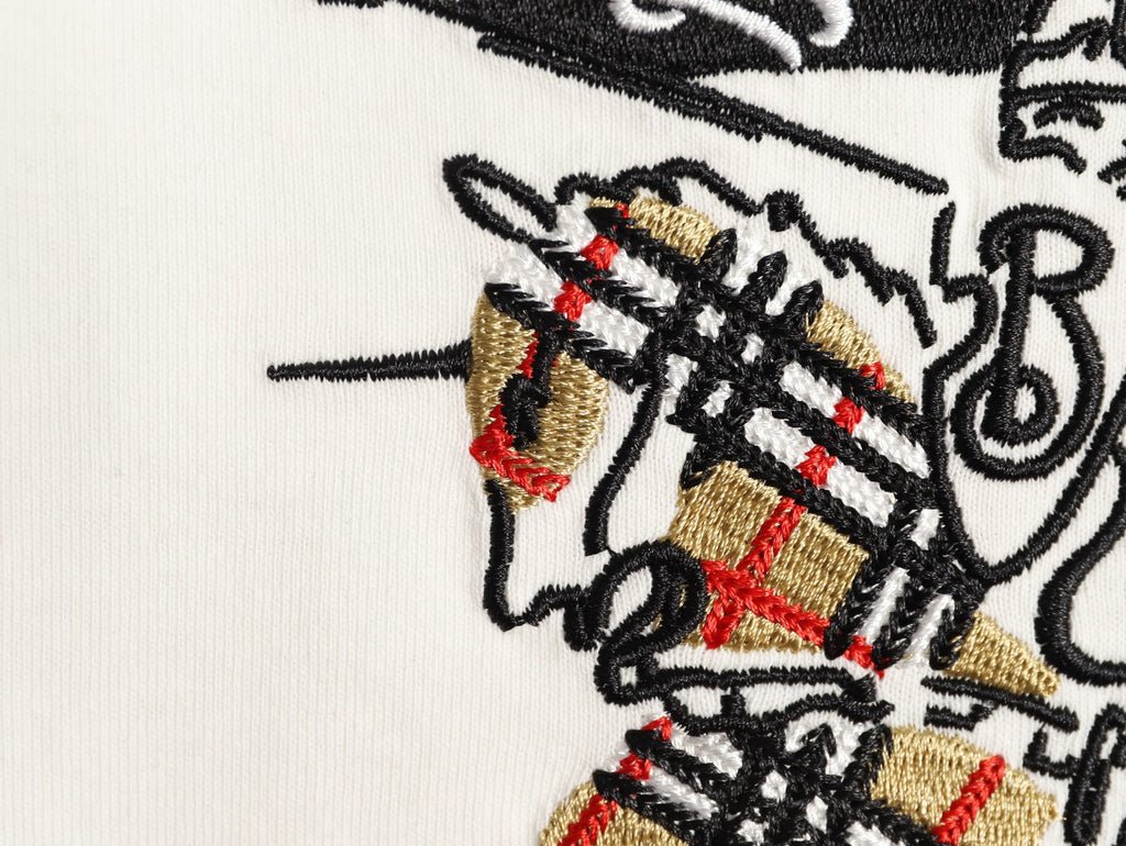 Burberry Equestrian Knight Sketch Graphic T-Shirt - Off-White